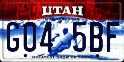 UT license plate G045BF
