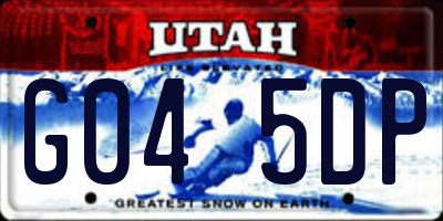 UT license plate G045DP