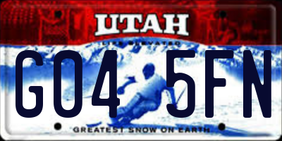 UT license plate G045FN
