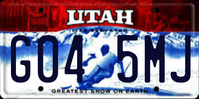 UT license plate G045MJ