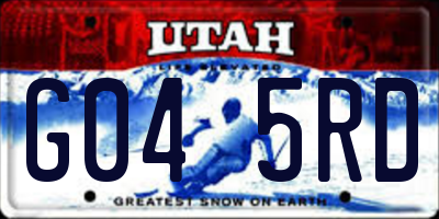 UT license plate G045RD