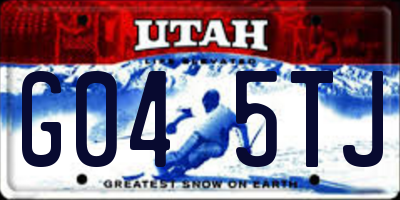 UT license plate G045TJ