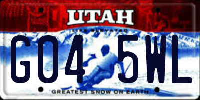 UT license plate G045WL