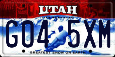 UT license plate G045XM