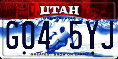 UT license plate G045YJ