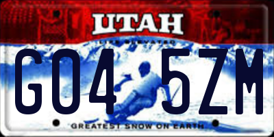 UT license plate G045ZM