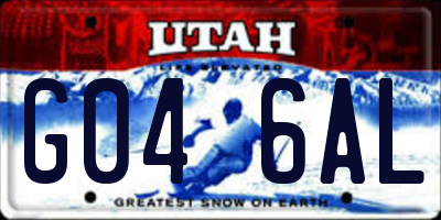 UT license plate G046AL