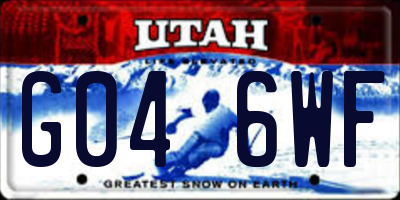 UT license plate G046WF