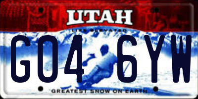 UT license plate G046YW