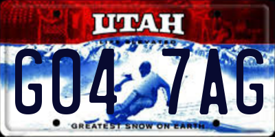 UT license plate G047AG