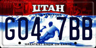 UT license plate G047BB