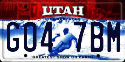 UT license plate G047BM