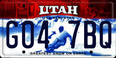 UT license plate G047BQ