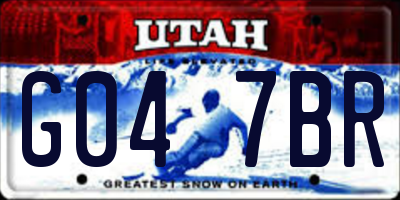UT license plate G047BR