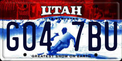 UT license plate G047BU