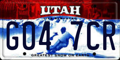 UT license plate G047CR
