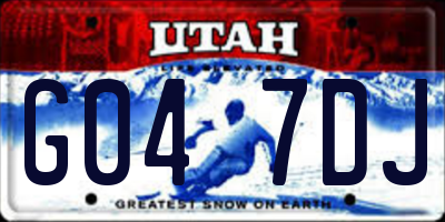 UT license plate G047DJ