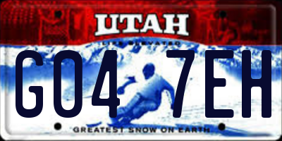 UT license plate G047EH