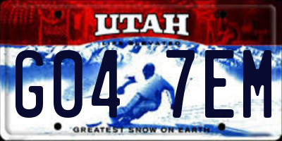 UT license plate G047EM