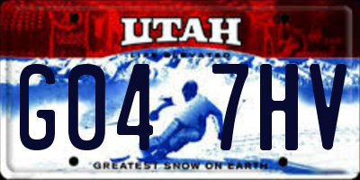 UT license plate G047HV
