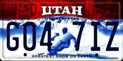 UT license plate G047IZ
