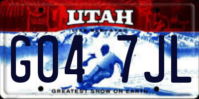 UT license plate G047JL