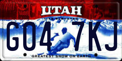 UT license plate G047KJ