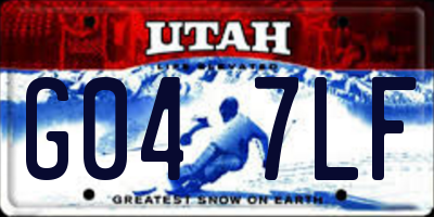 UT license plate G047LF