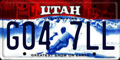 UT license plate G047LL