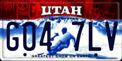UT license plate G047LV