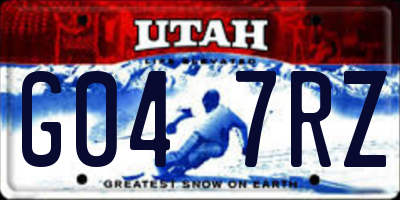 UT license plate G047RZ