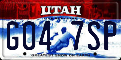 UT license plate G047SP