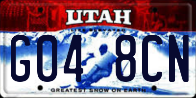 UT license plate G048CN