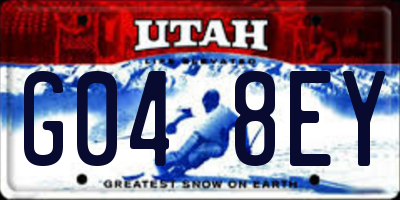 UT license plate G048EY