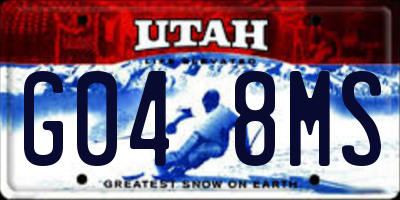 UT license plate G048MS
