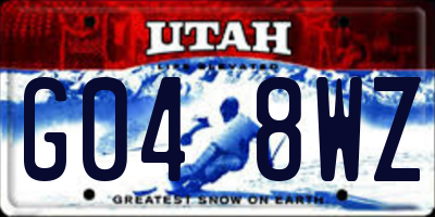 UT license plate G048WZ