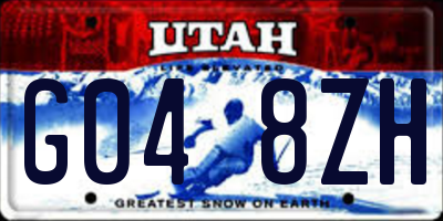 UT license plate G048ZH