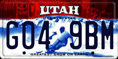 UT license plate G049BM