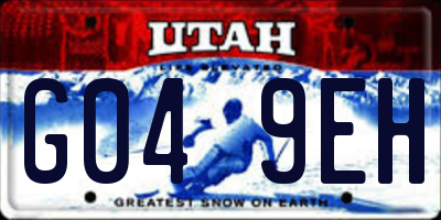 UT license plate G049EH
