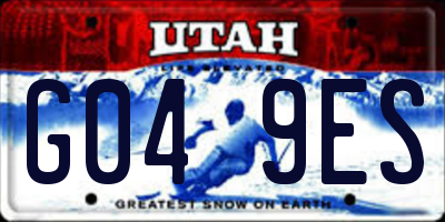 UT license plate G049ES