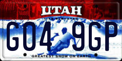 UT license plate G049GP