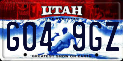 UT license plate G049GZ