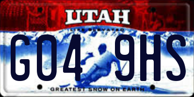 UT license plate G049HS