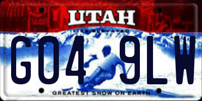 UT license plate G049LW