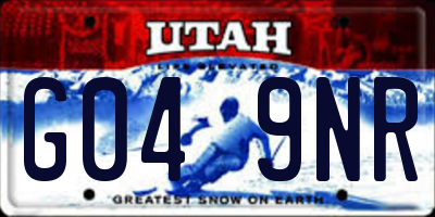 UT license plate G049NR