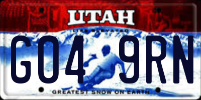 UT license plate G049RN