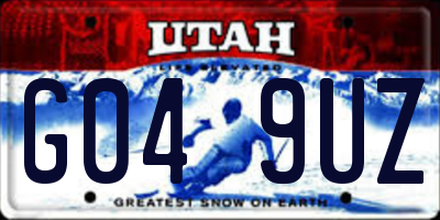 UT license plate G049UZ