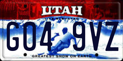 UT license plate G049VZ