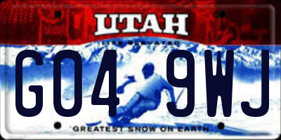 UT license plate G049WJ