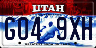 UT license plate G049XH